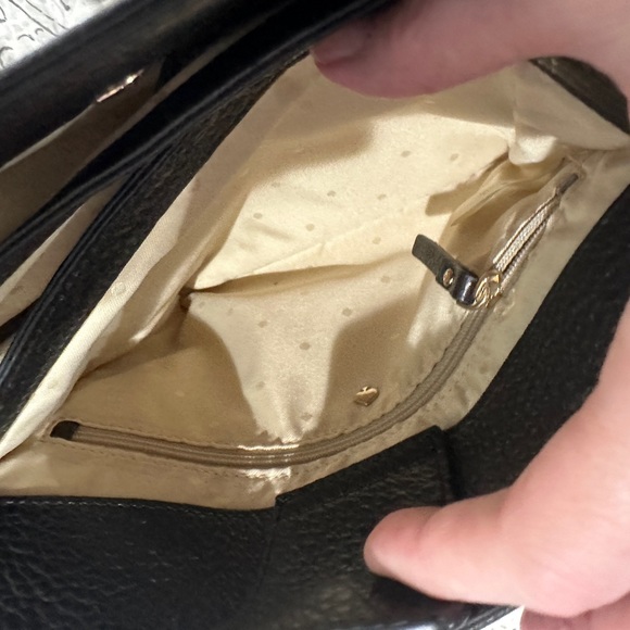 Kate Spade - Black Leather Shoulder / Crossbody Bag - has a little sparkle - Picture 9 of 11